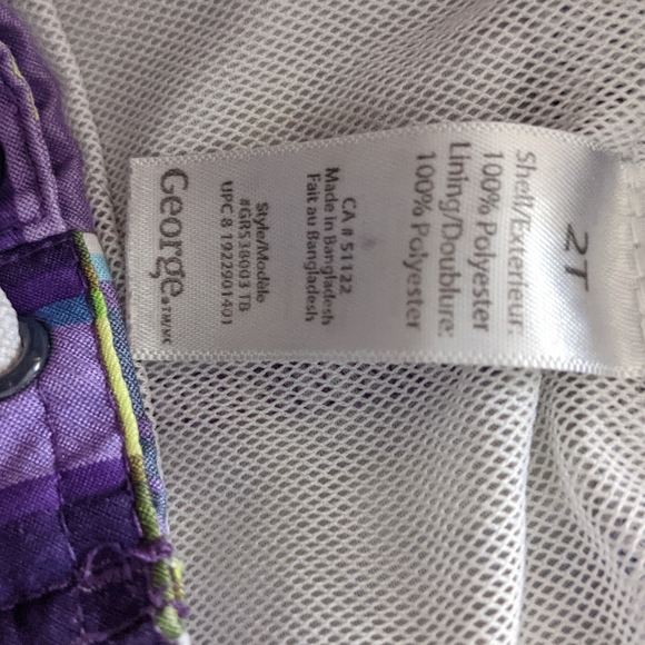 Purple & yellow plaid swim trunks/swimsuit - Picture 3 of 3